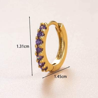 1 Piece Simple Series Copper  Gold Color Material Zircon Women's Hoop Earrings h5 